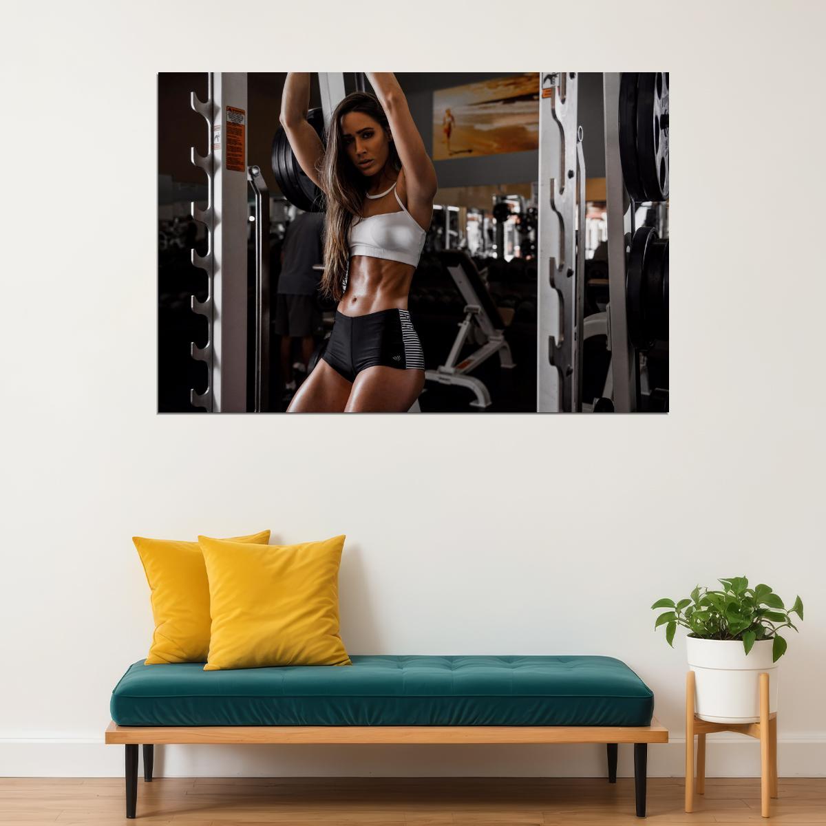 Valentina Lequeux Hot Fitness Model Poster Gym Motivational Wall Art Sexy Inspirational Workout Room Decor Aesthetic Sports Print Exercise Wall Decor Athletic Icon HD Photo Print - xonomax