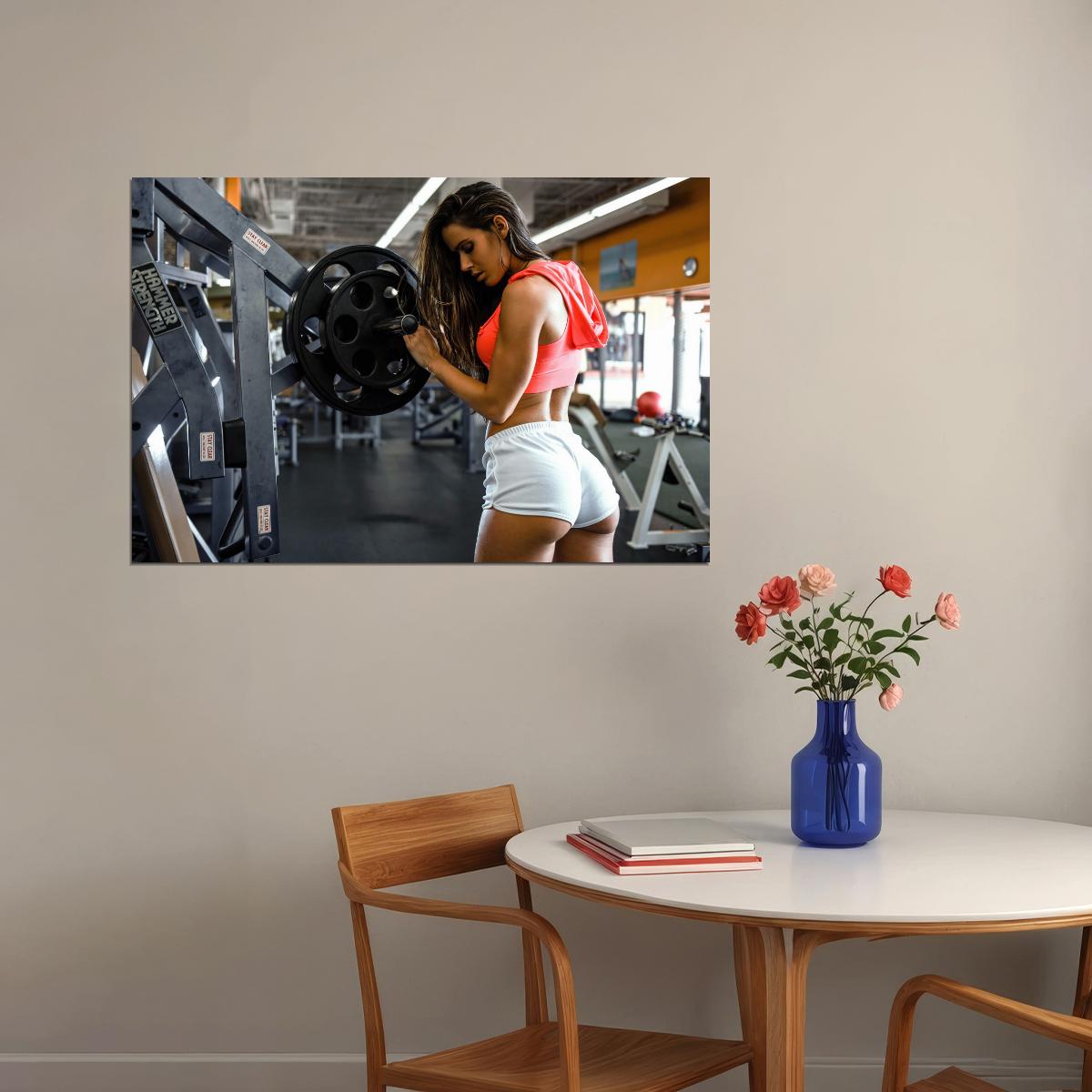 Valentina Lequeux Hot Fitness Model Poster Gym Motivational Wall Art Sexy Inspirational Workout Room Decor Aesthetic Sports Print Exercise Wall Decor Athletic Icon HD Photo Print - xonomax