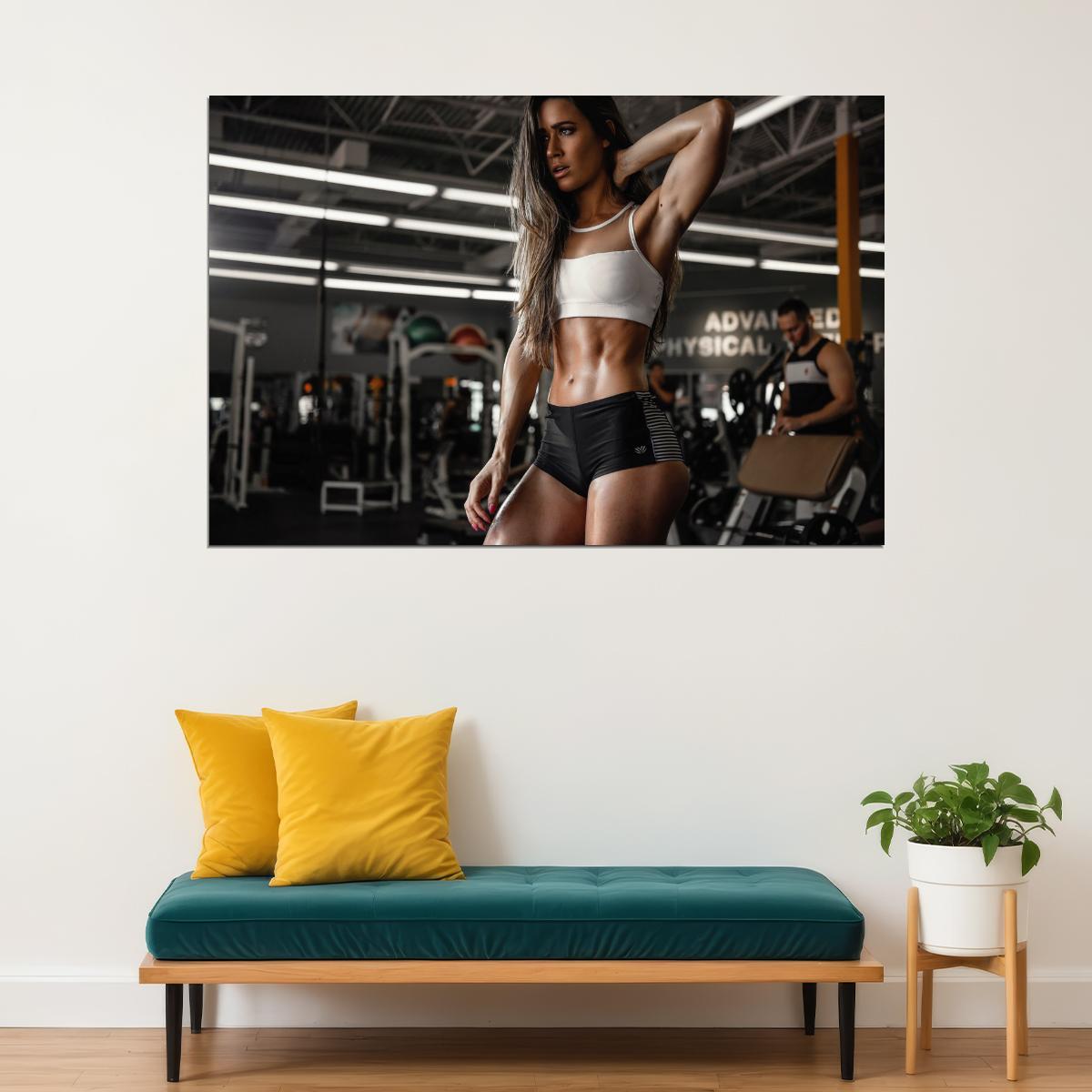Valentina Lequeux Hot Fitness Model Poster Gym Motivational Wall Art Sexy Inspirational Workout Room Decor Aesthetic Sports Print Exercise Wall Decor Athletic Icon HD Photo Print - xonomax