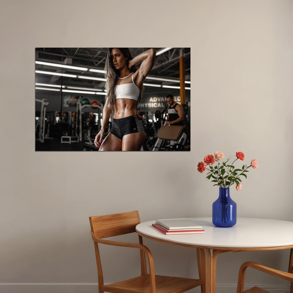 Valentina Lequeux Hot Fitness Model Poster Gym Motivational Wall Art Sexy Inspirational Workout Room Decor Aesthetic Sports Print Exercise Wall Decor Athletic Icon HD Photo Print - xonomax