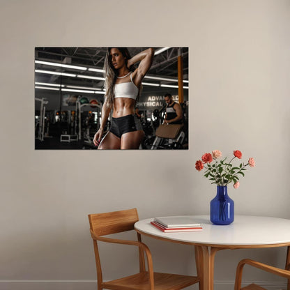 Valentina Lequeux Hot Fitness Model Poster Gym Motivational Wall Art Sexy Inspirational Workout Room Decor Aesthetic Sports Print Exercise Wall Decor Athletic Icon HD Photo Print - xonomax