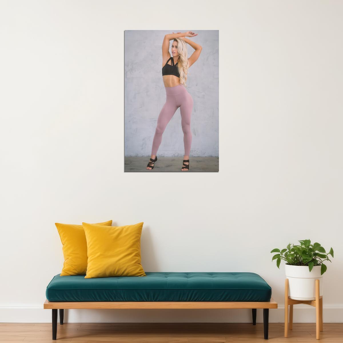 Valentina Lequeux Hot Fitness Model Poster Body Goals Motivational Wall Art Inspirational Workout Room Decor Aesthetic Sports Print Gym Wall Decor Athletic Icon HD Photo Print - xonomax