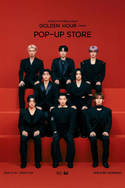 Ateez Group Photo Golden Hour Part.2 Concept Photo Music Poster K-Pop Home Decor For Living Room Aesthetic Kpop Male Boys Group Boy Band - xonomax