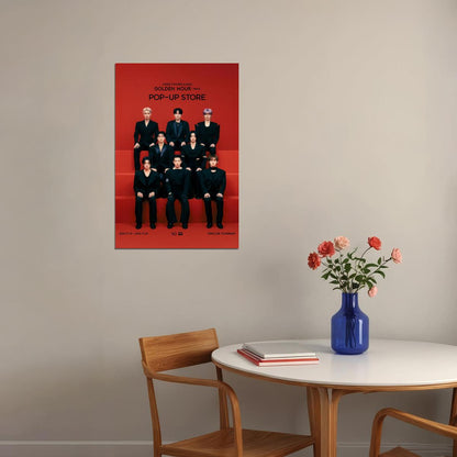 Ateez Group Photo Golden Hour Part.2 Concept Photo Music Poster K-Pop Home Decor For Living Room Aesthetic Kpop Male Boys Group Boy Band - xonomax