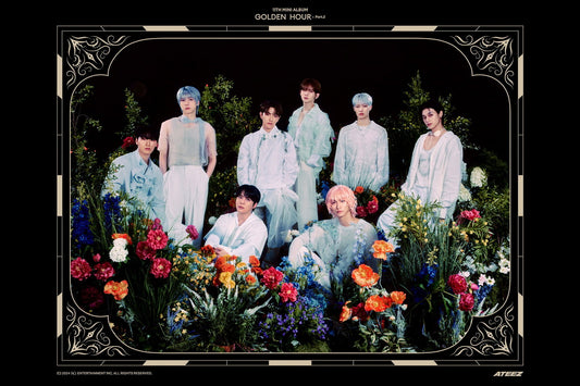 Ateez Golden Hour Part.2 Concept Group Photo Music Poster K-Pop Home Decor For Living Room Aesthetic Kpop Male Boys Group Boy Band - xonomax
