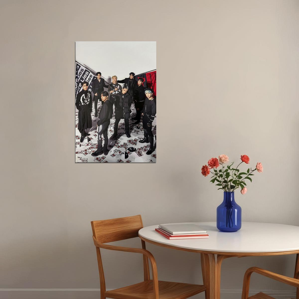 Ateez Hongjoong Seonghwa Yunho Yeosang San Mingi Wooyoung Jongho Group Photo Music Poster K-Pop Home Decor For Living Room Aesthetic Kpop Male Boys Group Boy Band - xonomax