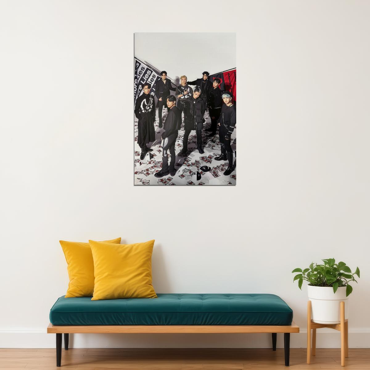 Ateez Hongjoong Seonghwa Yunho Yeosang San Mingi Wooyoung Jongho Group Photo Music Poster K-Pop Home Decor For Living Room Aesthetic Kpop Male Boys Group Boy Band - xonomax