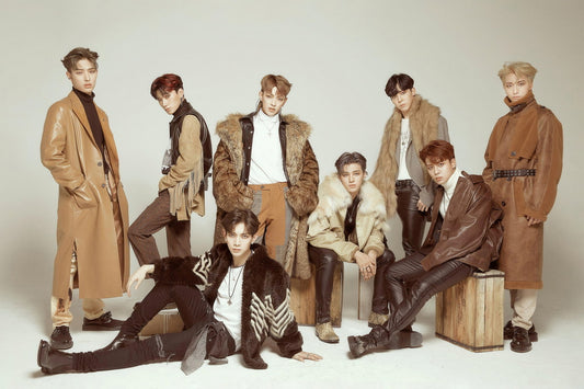 Ateez Group Photo Hongjoong Seonghwa Yunho Yeosang San Mingi Wooyoung Jongho Music Poster K-Pop Home Decor For Living Room Aesthetic Kpop Male Boys Group Boy Band - xonomax
