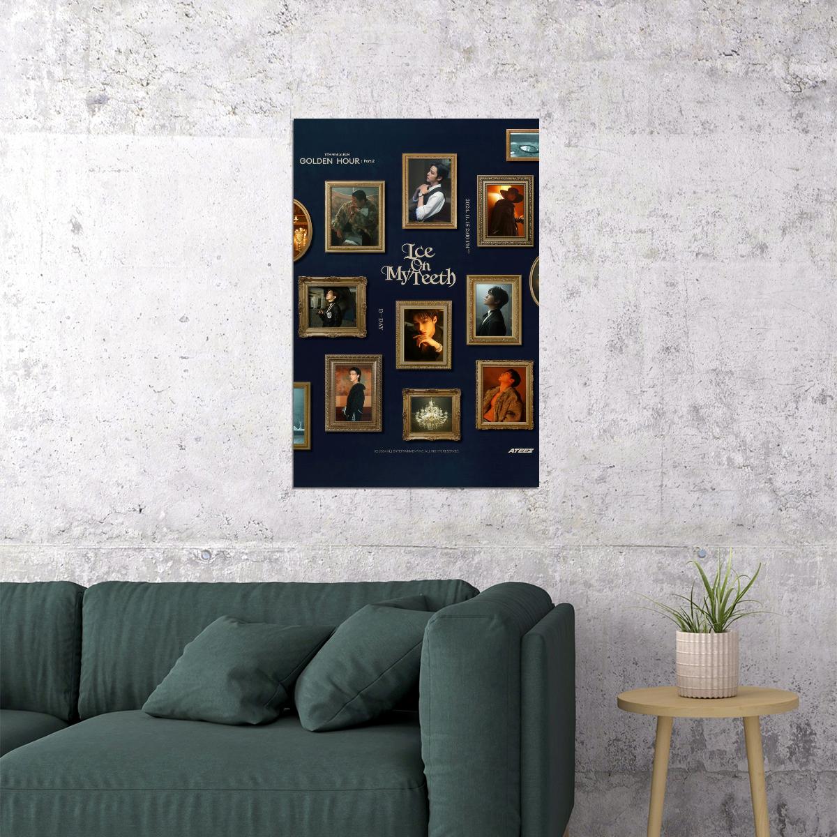 Ateez Ice On My Teeth Mv Concept Photo Music Poster K-Pop Home Decor For Living Room Aesthetic Kpop Male Boys Group Boy Band - xonomax