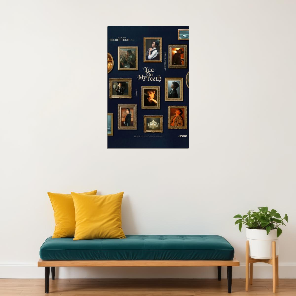 Ateez Ice On My Teeth Mv Concept Photo Music Poster K-Pop Home Decor For Living Room Aesthetic Kpop Male Boys Group Boy Band - xonomax