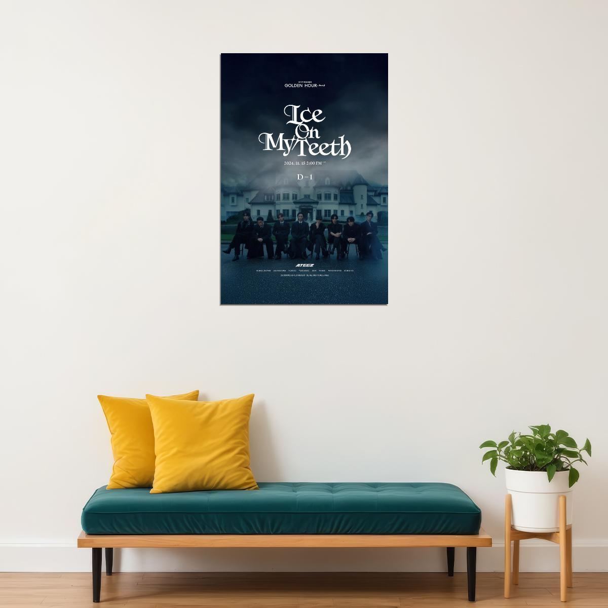 Ateez Ice On My Teeth Mv Concept Photo Music Poster K-Pop Home Decor For Living Room Aesthetic Kpop Male Boys Group Boy Band - xonomax