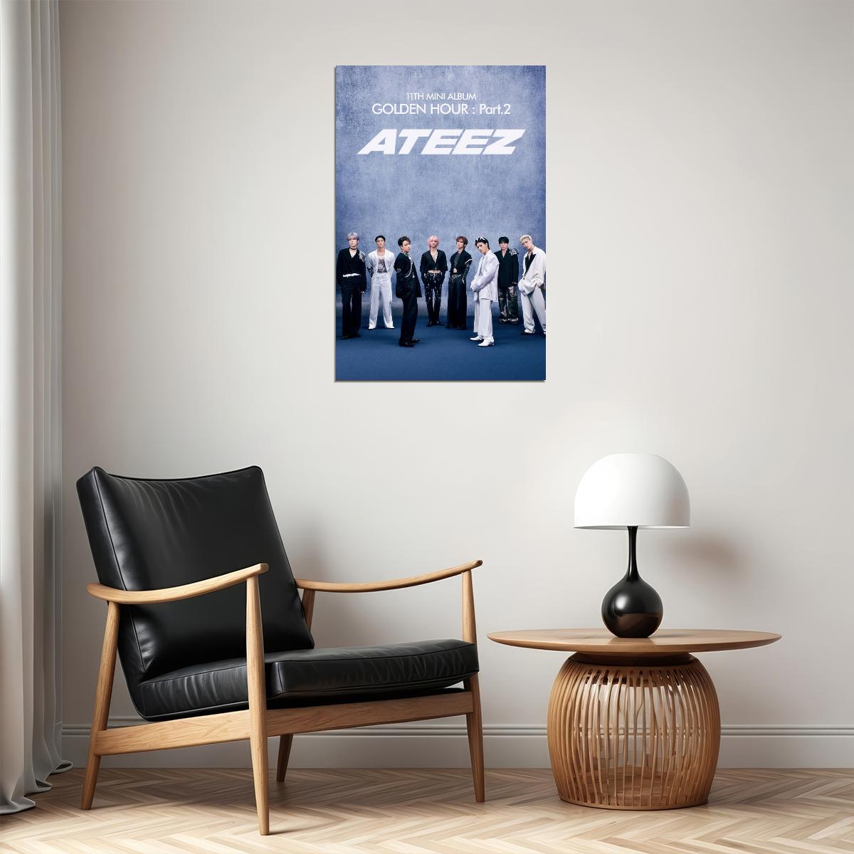 Ateez Golden Hour Part.2 Group Concept Photo Music Poster K-Pop Home Decor For Living Room Aesthetic Kpop Male Boys Group Boy Band - xonomax