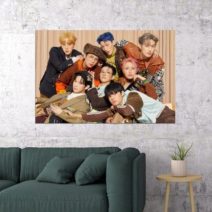 Ateez Hongjoong Seonghwa Yunho Yeosang San Mingi Wooyoung Jongho Group Photo Music Poster K-Pop Home Decor For Living Room Aesthetic Kpop Male Boys Group Boy Band