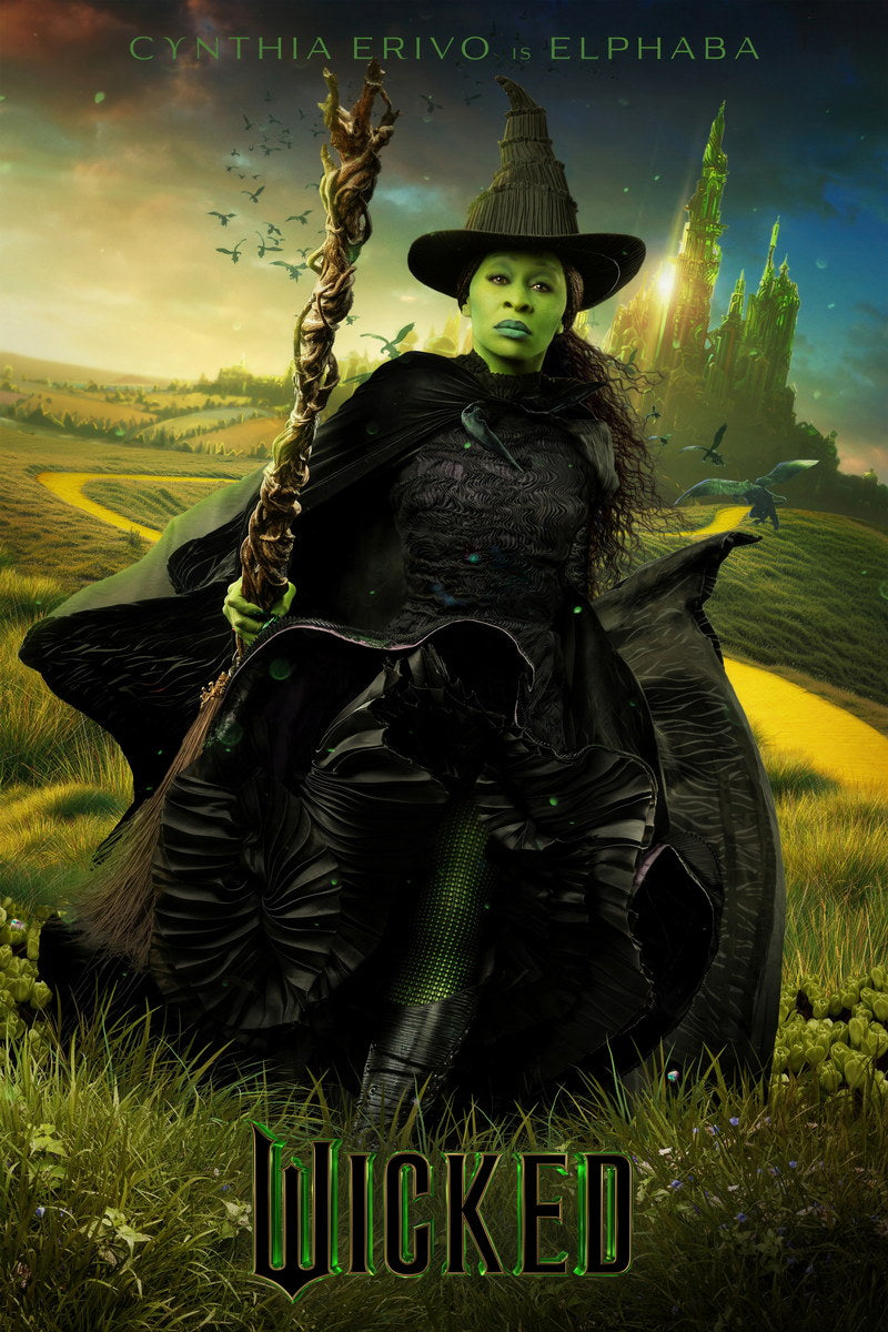 Movie Wicked Musical Poster Cynthia Erivo as Elphaba Wicked Witch Wall Art Official Artwork Decor Print - xonomax