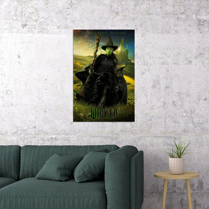 Movie Wicked Musical Poster Cynthia Erivo as Elphaba Wicked Witch Wall Art Official Artwork Decor Print - xonomax