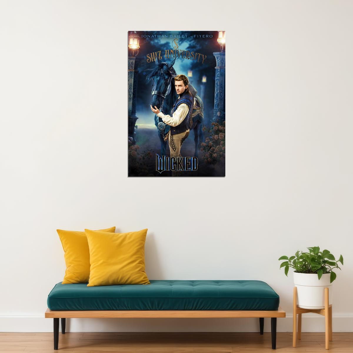 Movie Wicked Musical Poster Jonathan Bailey as Fiyero Bridgerton Star Hollywood Wall Art Print - xonomax
