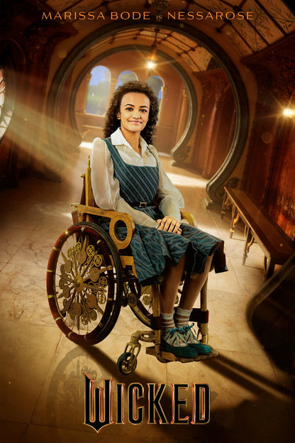 Movie Wicked Musical Poster Marissa Bode as Nessarose Famous Wheelchair Actress Wall Art Decor Print