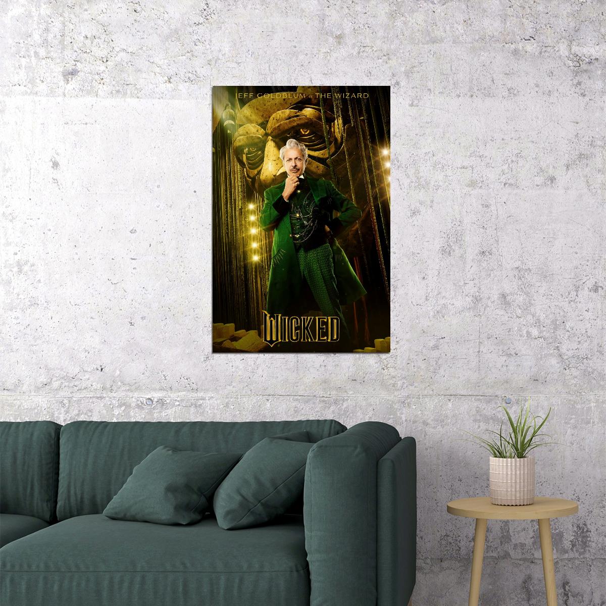 Movie Wicked Musical Poster Jeff Goldblum as The Wizard Hollywood Wall Art Decor Print - xonomax