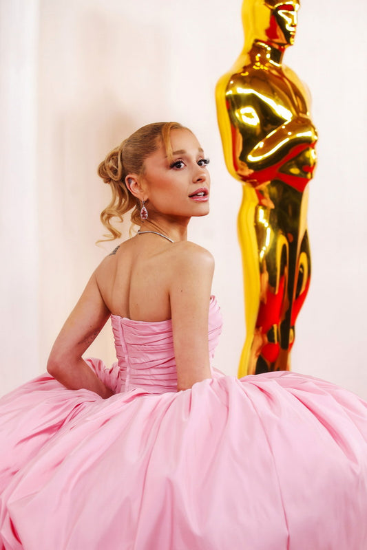 Ariana Grande Oscars 2024 Red Carpet Photo Poster Method Dressing Fashion Print Iconic Fashion Moments Wall Art - xonomax