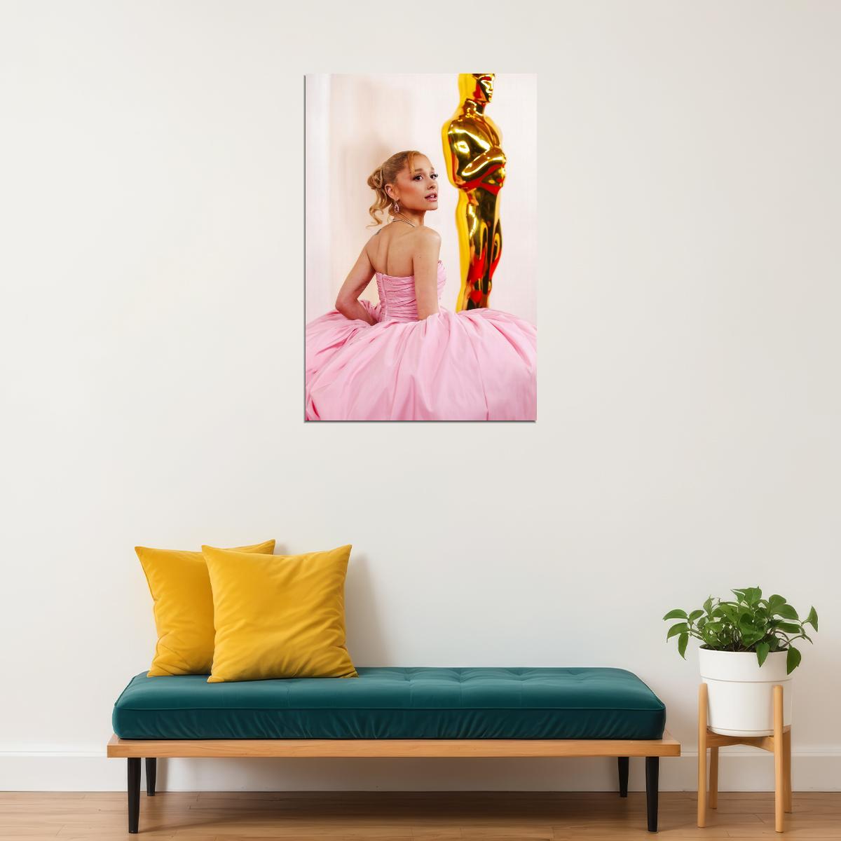 Ariana Grande Oscars 2024 Red Carpet Photo Poster Method Dressing Fashion Print Iconic Fashion Moments Wall Art - xonomax