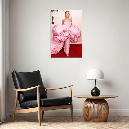 Ariana Grande Oscars 2024 Red Carpet Photo Poster Method Dressing Fashion Print Iconic Fashion Moments Wall Art - xonomax