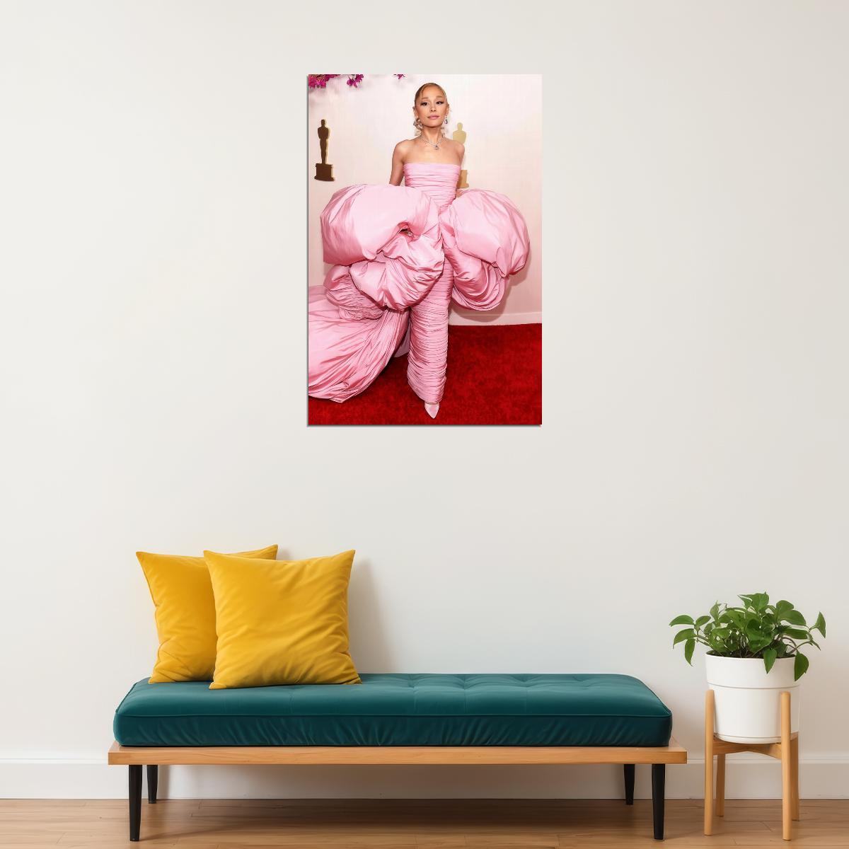 Ariana Grande Oscars 2024 Red Carpet Photo Poster Method Dressing Fashion Print Iconic Fashion Moments Wall Art - xonomax