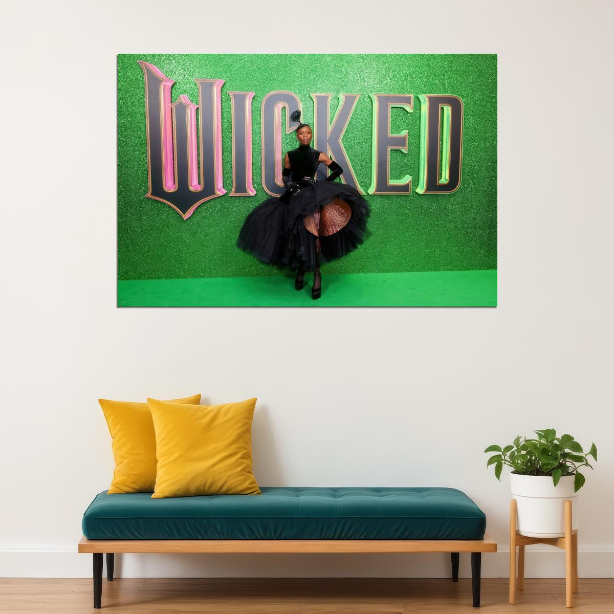 Wicked Musical Poster Cynthia Erivo as Elphaba Wicked Witch Wall Art Official Artwork Decor - xonomax