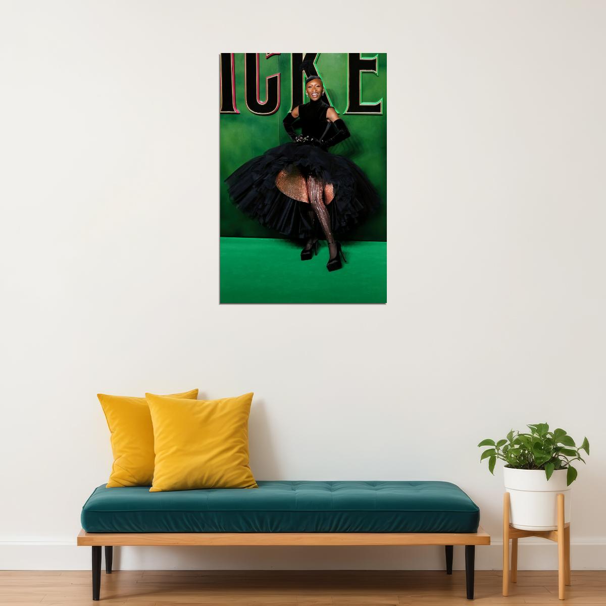 Wicked Musical Poster Cynthia Erivo as Elphaba Wicked Witch Wall Art Official Artwork Decor - xonomax