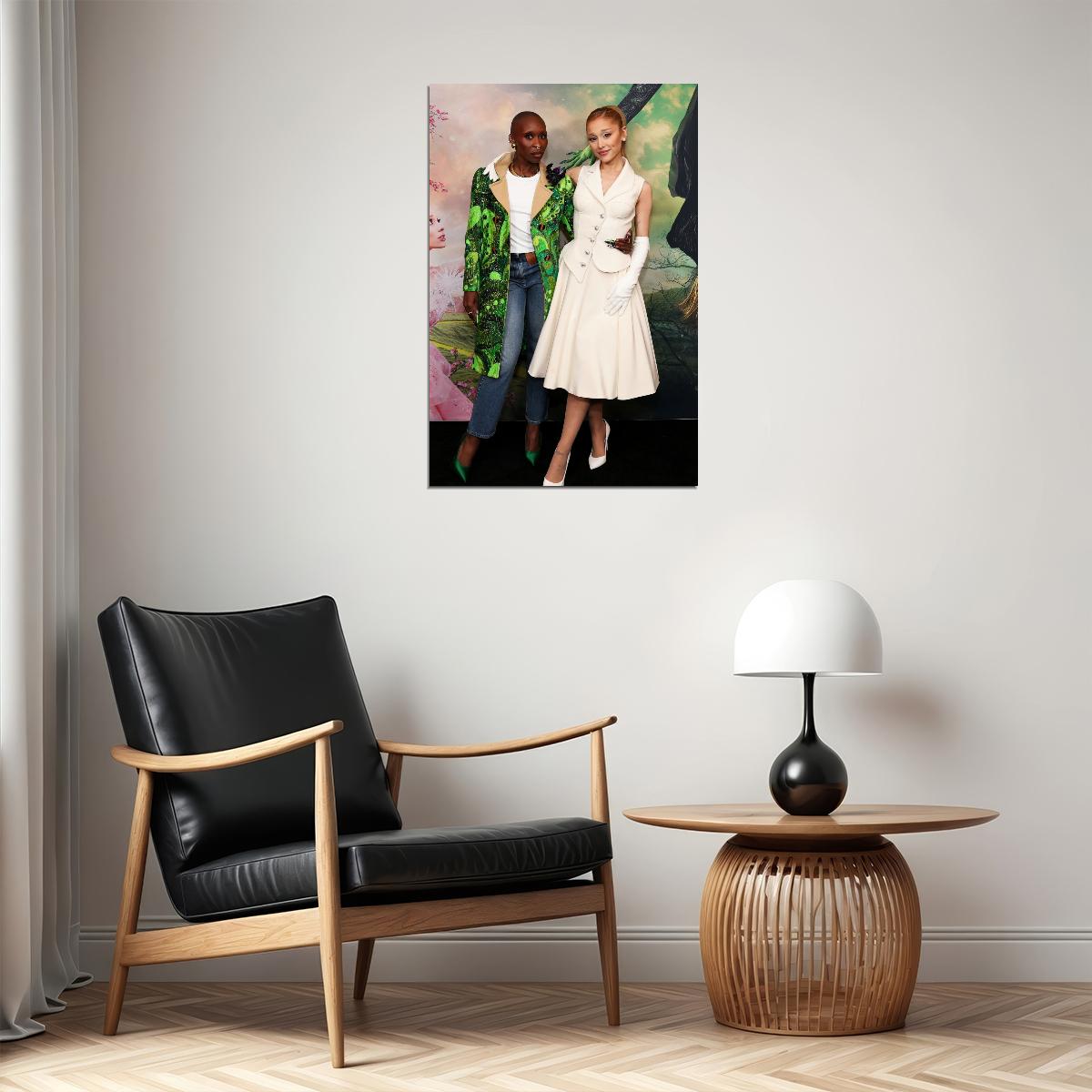 Ariana Grande and Cynthia Erivio at Wicked Press Tour Method Dressing Fashion Photo Print  Iconic Hollywood Moments Wall Art - xonomax