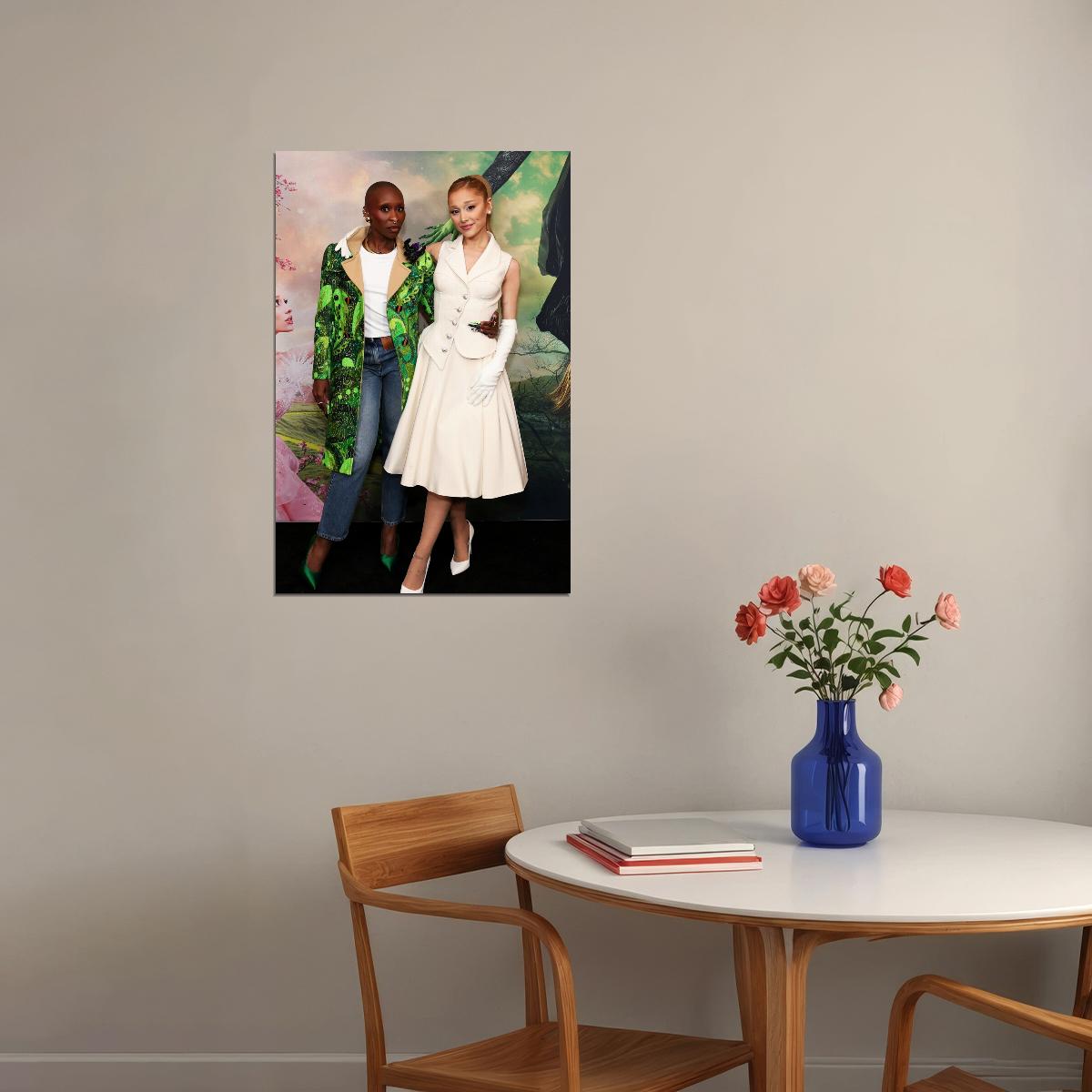 Ariana Grande and Cynthia Erivio at Wicked Press Tour Method Dressing Fashion Photo Print  Iconic Hollywood Moments Wall Art - xonomax