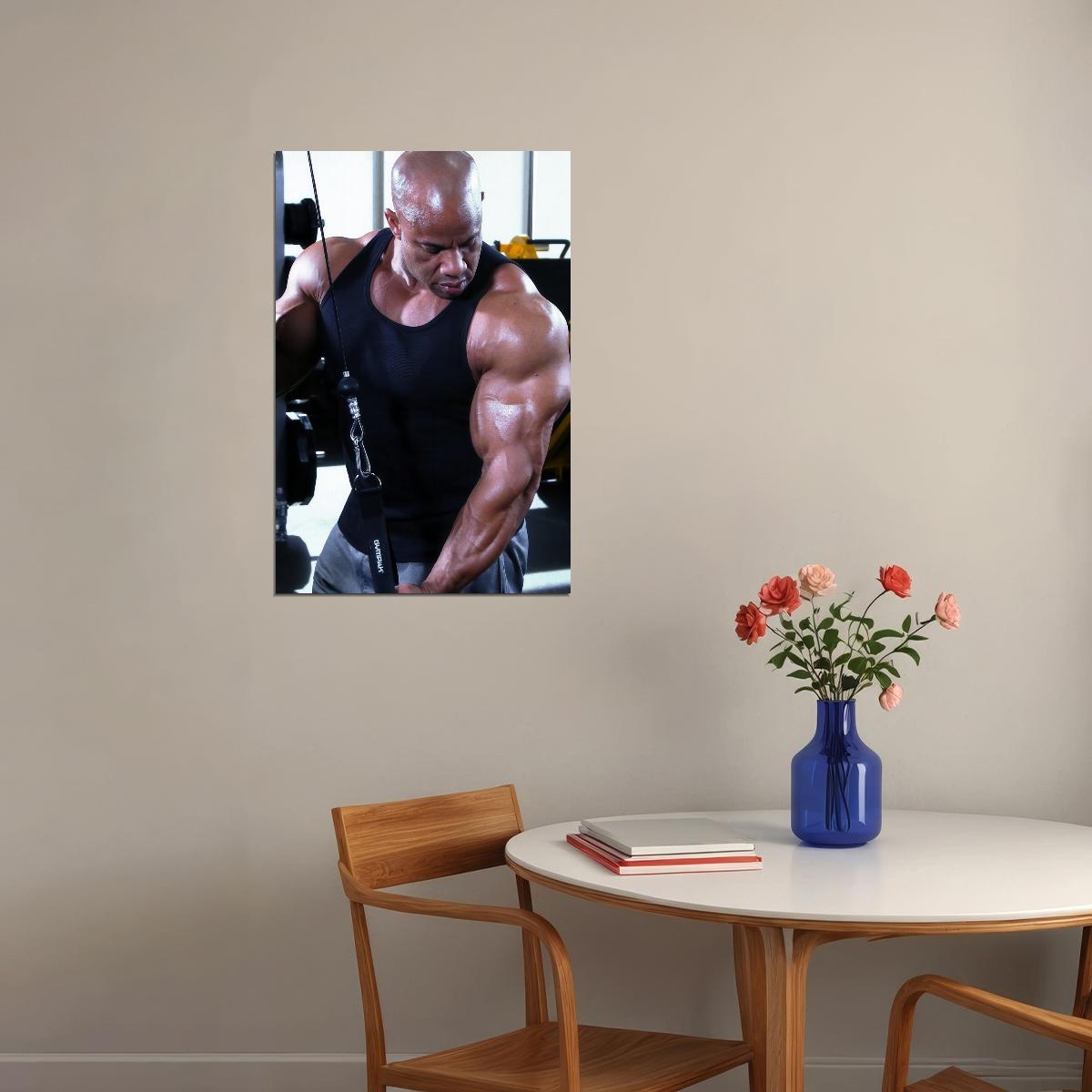 Victor Martinez Gym Shot Famous Bodybuilder Poster Bodybuilding Workout HD Photo Print Motivational Gym Decor Athletes Icon Wall Art Weightlifting Artwork Gifts for Fitness Lovers - xonomax