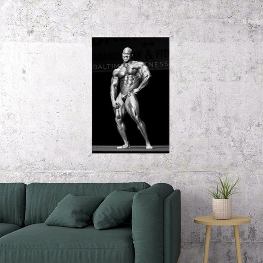 Victor Martinez Olympia Pose Black And White Bodybuilder Poster Bodybuilding Workout HD Photo Print Inspirational Gym Decor Athletes Icon Wall Art Weightlifting Artwork - xonomax