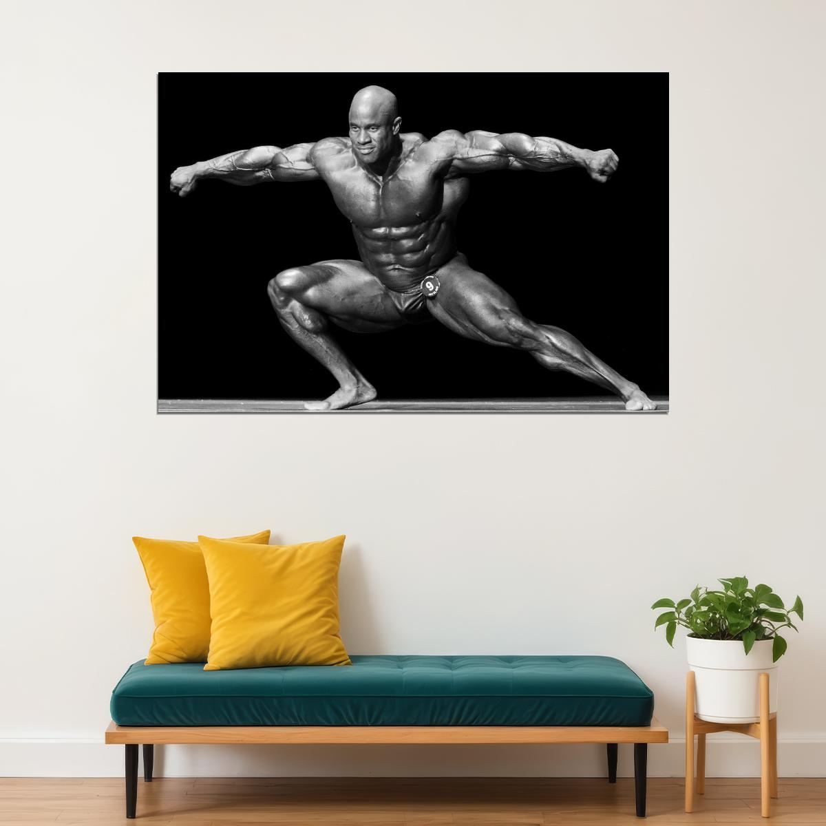 Victor Martinez Olympia Pose Black And White Famous Bodybuilder Poster Bodybuilding Workout HD Photo Print Motivational Gym Decor Athletes Icon Wall Art Weightlifting Artwork - xonomax
