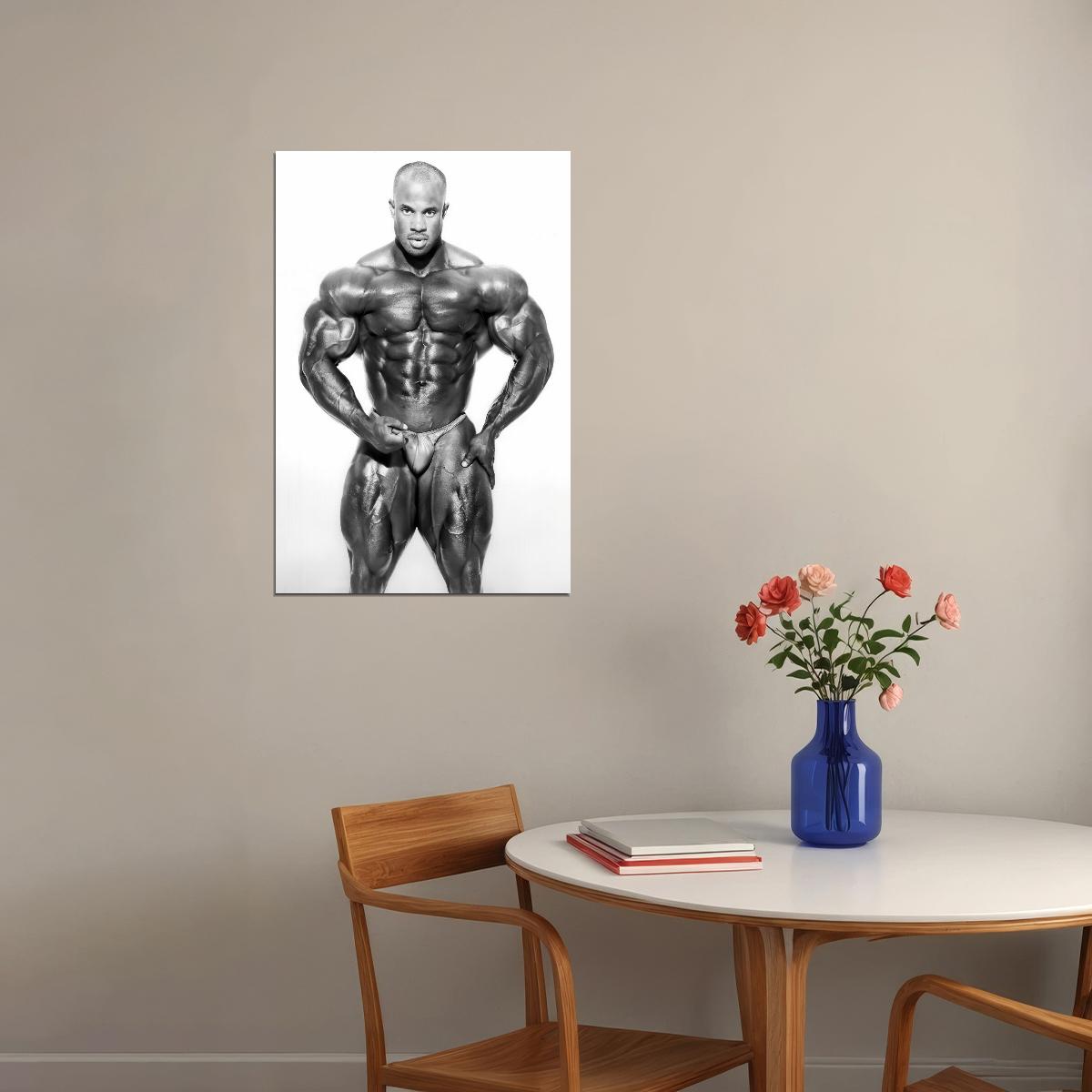 Victor Martinez Posing Black And White Famous Bodybuilder Poster Bodybuilding Workout HD Photo Print Inspirational Gym Decor Athletes Icon Wall Art Weightlifting Artwork - xonomax