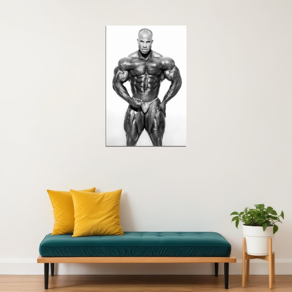 Victor Martinez Posing Black And White Famous Bodybuilder Poster Bodybuilding Workout HD Photo Print Inspirational Gym Decor Athletes Icon Wall Art Weightlifting Artwork - xonomax