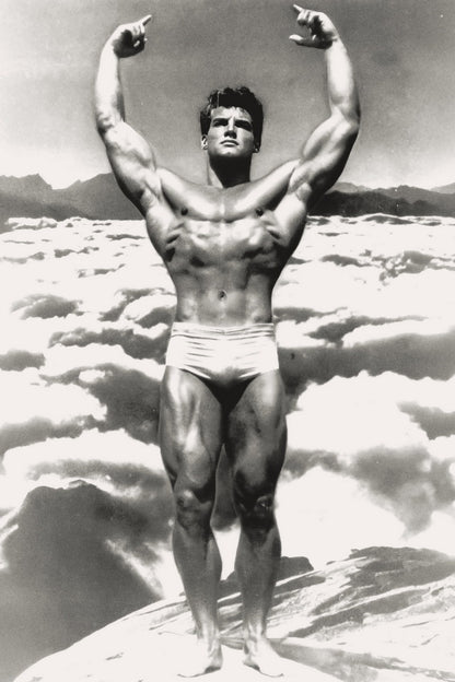 Steve Reeves Black And White Famous Oldschool Bodybuilder Poster Bodybuilding Workout HD Photo Print Inspirational Gym Decor Athletes Icon Wall Art Weightlifting Artwork - xonomax