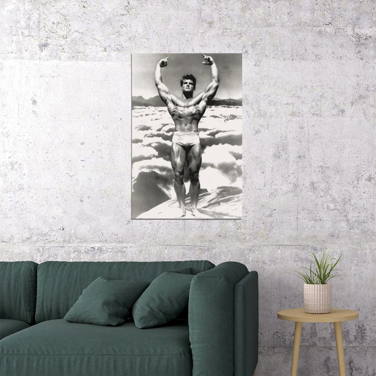 Steve Reeves Black And White Famous Oldschool Bodybuilder Poster Bodybuilding Workout HD Photo Print Inspirational Gym Decor Athletes Icon Wall Art Weightlifting Artwork - xonomax