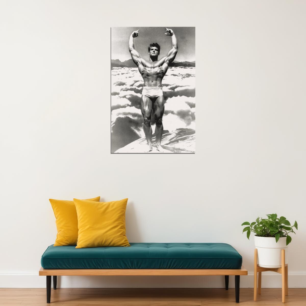 Steve Reeves Black And White Famous Oldschool Bodybuilder Poster Bodybuilding Workout HD Photo Print Inspirational Gym Decor Athletes Icon Wall Art Weightlifting Artwork - xonomax