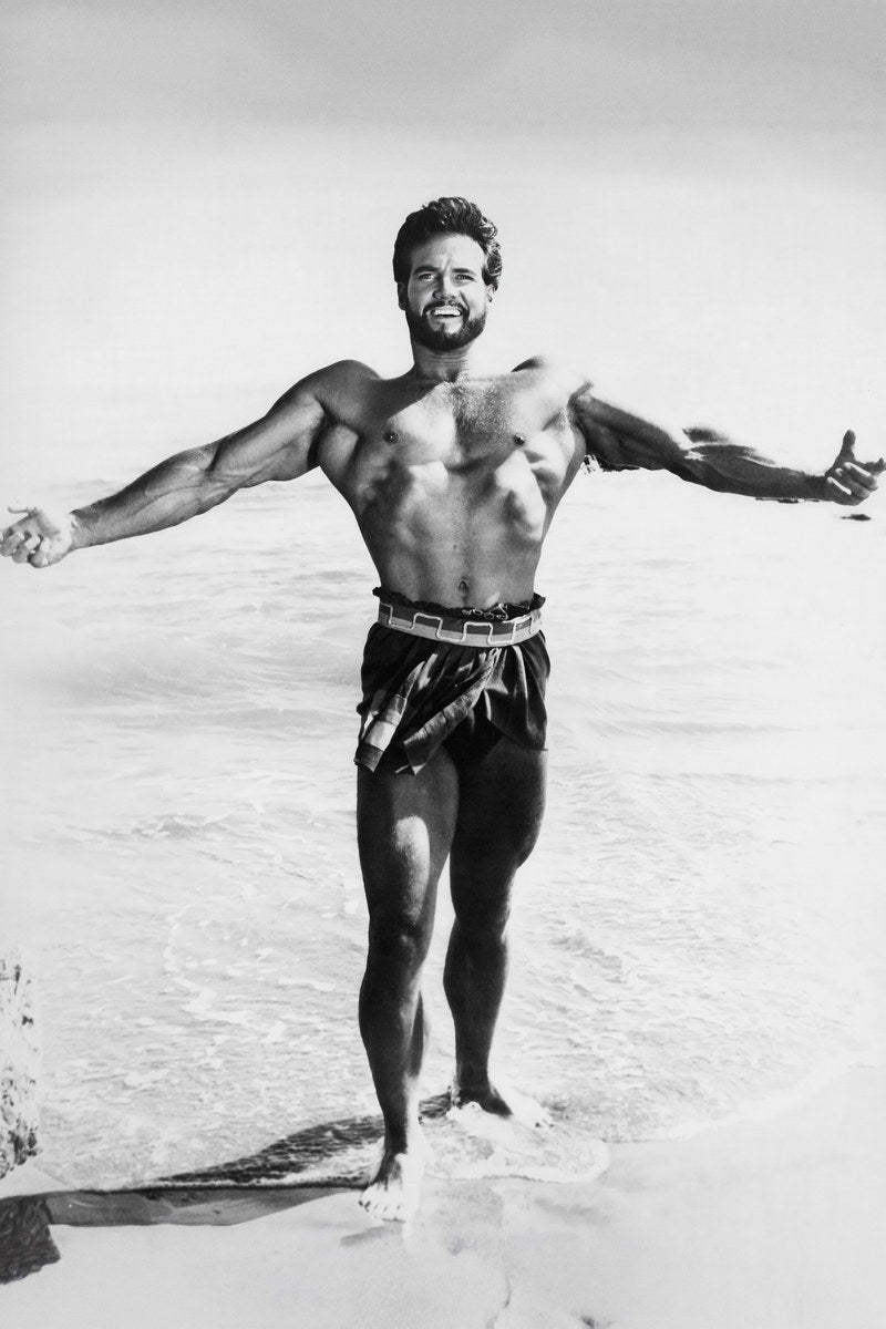 Steve Reeves Black And White Famous Oldschool Bodybuilder Poster Bodybuilding Workout HD Photo Print Motivational Gym Decor Athletes Icon Wall Art Weightlifting Artwork - xonomax