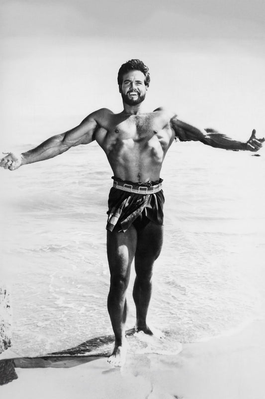 Steve Reeves Black And White Famous Oldschool Bodybuilder Poster Bodybuilding Workout HD Photo Print Motivational Gym Decor Athletes Icon Wall Art Weightlifting Artwork - xonomax