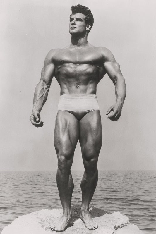 Steve Reeves Black And White Famous Oldschool Bodybuilder Poster Bodybuilding Workout HD Photo Print Motivational Gym Decor Athletes Icon Wall Art Weightlifting Artwork - xonomax
