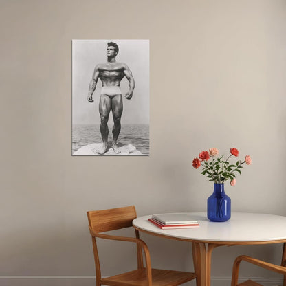 Steve Reeves Black And White Famous Oldschool Bodybuilder Poster Bodybuilding Workout HD Photo Print Motivational Gym Decor Athletes Icon Wall Art Weightlifting Artwork - xonomax
