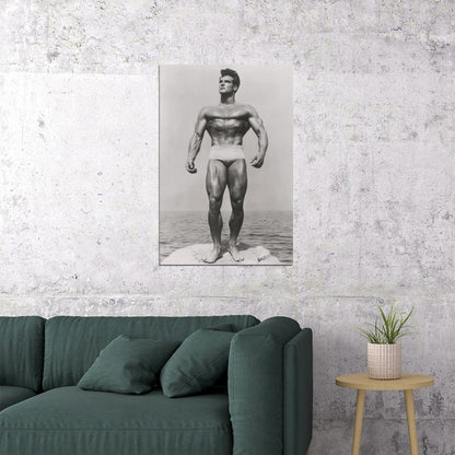 Steve Reeves Black And White Famous Oldschool Bodybuilder Poster Bodybuilding Workout HD Photo Print Motivational Gym Decor Athletes Icon Wall Art Weightlifting Artwork - xonomax