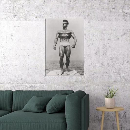 Steve Reeves Black And White Famous Oldschool Bodybuilder Poster Bodybuilding Workout HD Photo Print Motivational Gym Decor Athletes Icon Wall Art Weightlifting Artwork - xonomax
