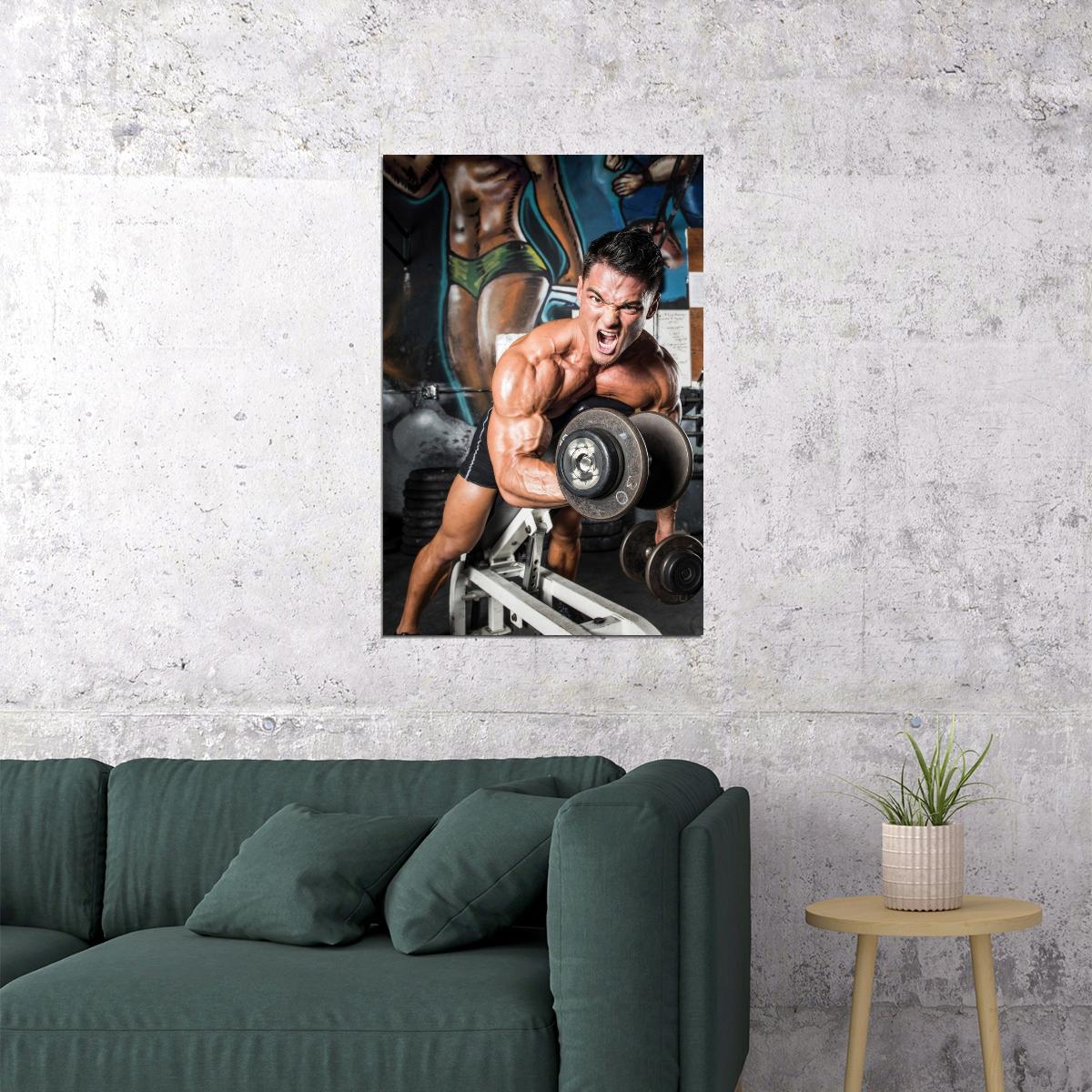 Jeremy Buendia Bodybuilder Poster Bodybuilding Workout HD Photo Print Inspirational Gym Decor Athletes Icon Wall Art Weightlifting Artwork Gifts for Fitness Lovers