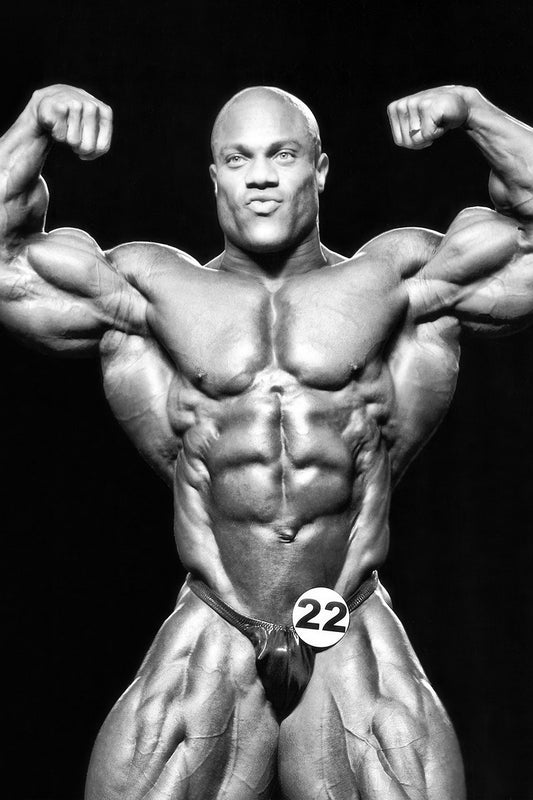 Phil Heath Front Double Biceps Olympia Pose Black And White Bodybuilder Poster Bodybuilding Workout HD Photo Print Motivational Gym Decor Athletes Icon Wall Art - xonomax