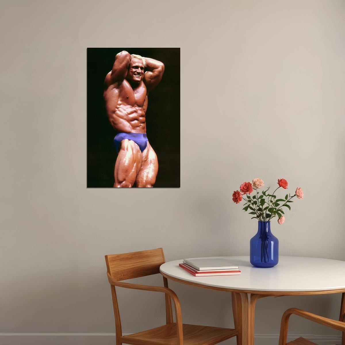 Tom Platz Abdominals and Thighs Pose Bodybuilder Poster Bodybuilding Workout HD Photo Print Motivational Gym Decor Athletes Icon Wall Art Weightlifting Artwork