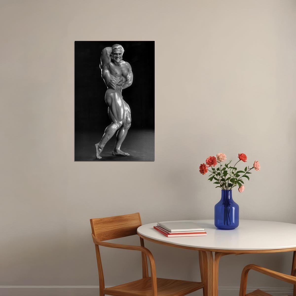 Tom Platz Black And White Bodybuilder Poster Bodybuilding Workout HD Photo Print Inspirational Gym Decor Athletes Icon Wall Art Weightlifting Artwork Gifts for Fitness Lovers