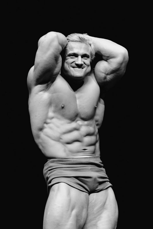 Tom Platz Black And White Bodybuilder Poster Abdominals and Thighs Pose Bodybuilding Workout HD Photo Print Motivational Gym Decor Athletes Icon Wall Art Weightlifting Artwork
