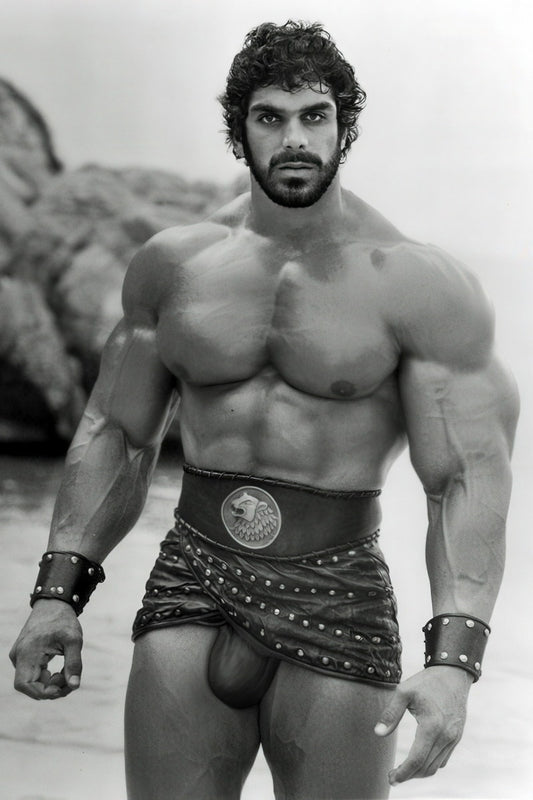 Lou Ferrigno Black And White Famous Oldschool Bodybuilder Poster Bodybuilding Workout HD Photo Print Inspirational Gym Decor Athletes Icon Wall Art Weightlifting Artwork - xonomax